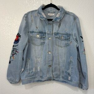 Embroidered Light Blue Denim Jacket
